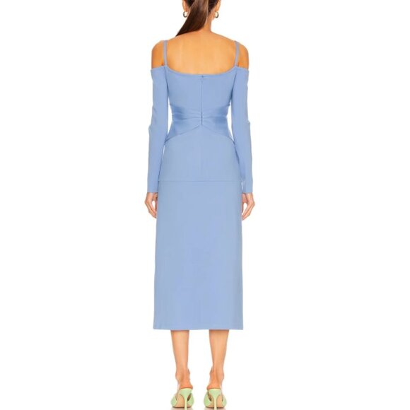 Alexis Elisabet Midi Dress Azul Blue XSmall Off the Shoulder Cocktail - Picture 4 of 6